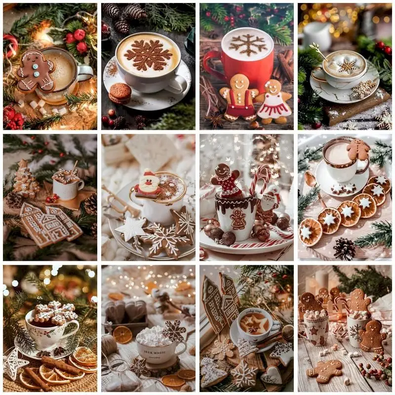 Gatyztory Painting By Numbers Frame Winter Paint By Coffee Numbers Number Painting Kit Kill Time Artigianato Decorazione Della Casa