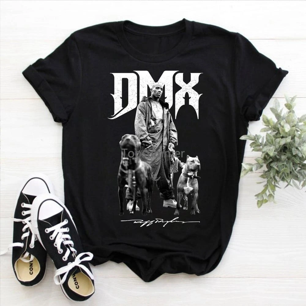 Maglietta Dmx Dmx Fan Art Rip Dmx Rap Hip Hop Maglietta Bianca E Nera Cultura Kings Goat Crew Ruff Ryder Camicia Vintage Dmx Fan Shirt