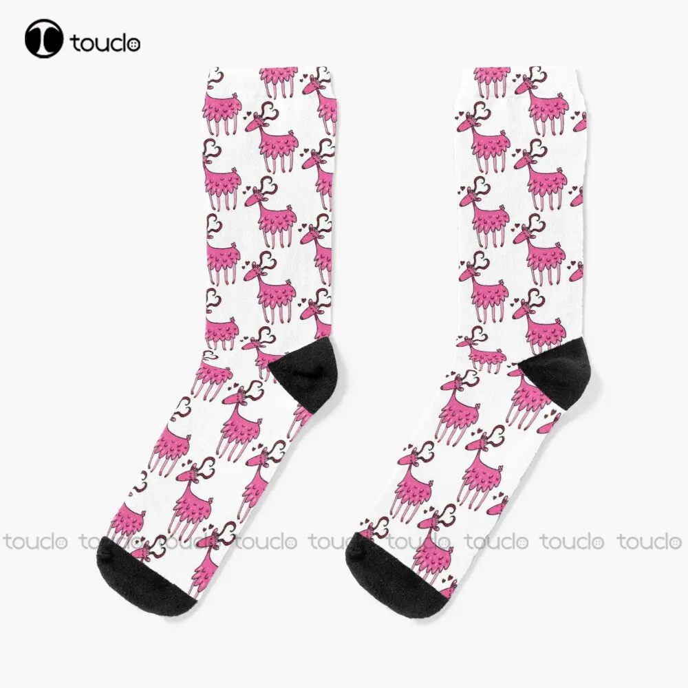 Happy Lovely Goat - Cute Christmas And Birthday Gift Ideas For Goats Lovers Socks Girls Soccer Socks 360° Digital Print Cartoon