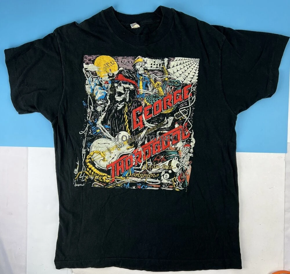 Vintage George Thorogood & The Destroyers Tour Concert Shirt Punto Singolo Xl