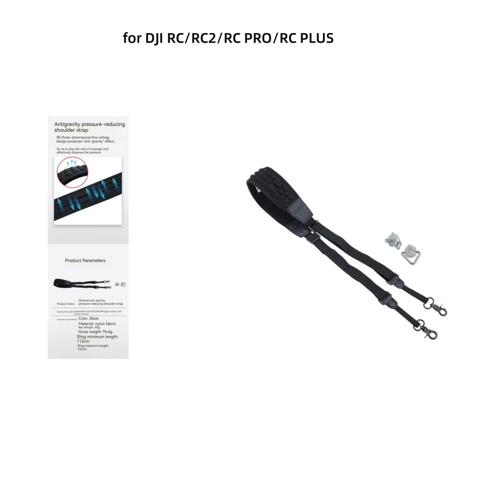 Per Dji Rc/Rc2/Rc Pro/Rc Plus Telecomando Con Schermo Cordino Per Tracolla Di Decompressione Generale/Ganci Individuali