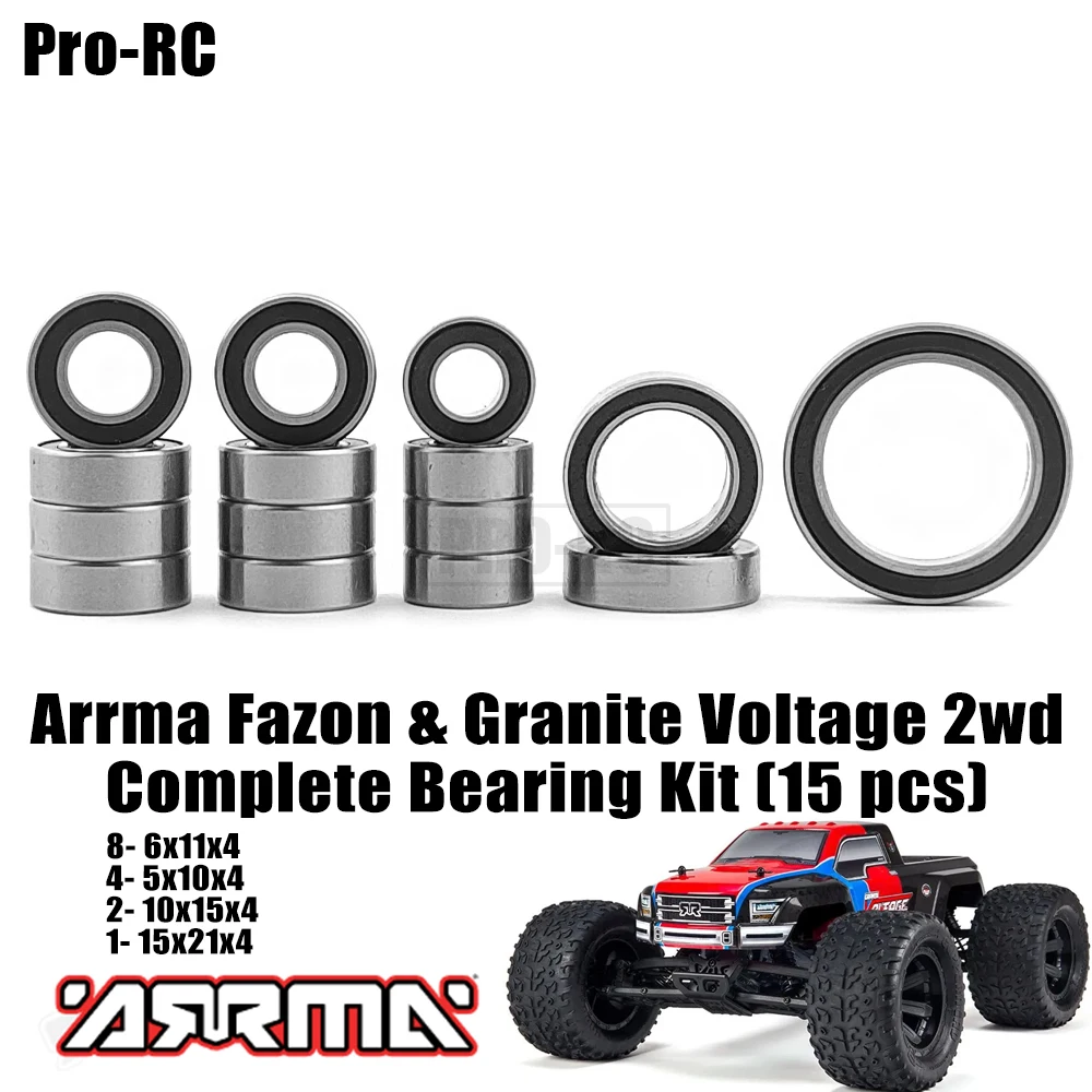 Per Arrma 1/8 Fazon & Granite Voltage 2Wd Kit Completo Di Cuscinetti 15 Pezzi Parti Di Aggiornamento Per Auto Rc