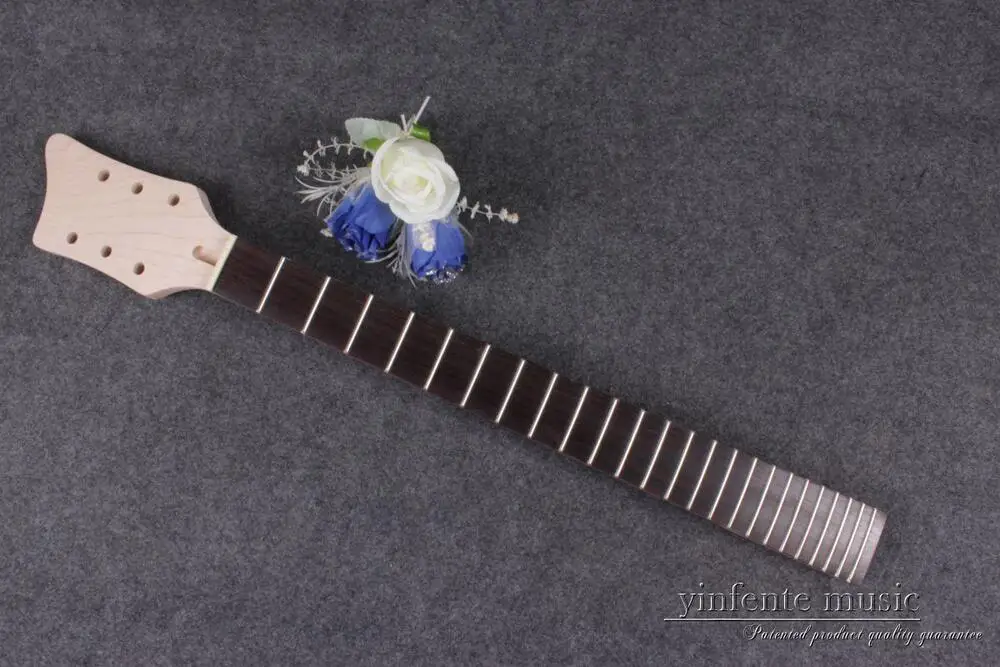 Yinfente 22Fret Maple Guitar Neck 24.75 Pollici Tastiera In Palissandro Rickenbacker Senza Intarsio