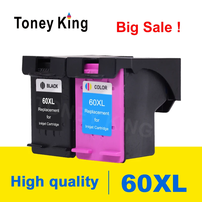 Cartuccia D'Inchiostro Toney King 60Xl Compatibile Per Hp60 Per Photosmart C4780 C4783 C4795 C4799 D110A F2400 Deskjet D1660 D1663 D2530