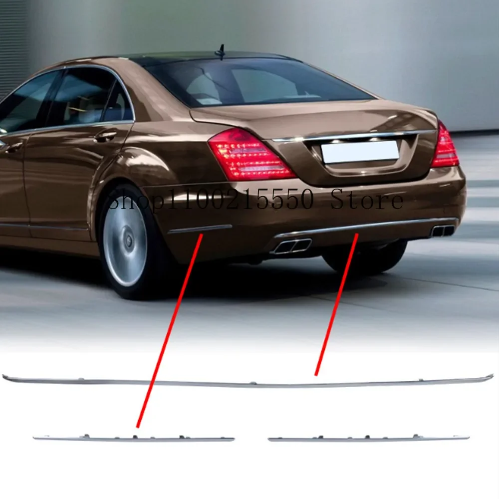 Per W221 Paraurti Posteriore Inferiore Cromato Modanatura Oe #2218850321 2218850421 2218850521 Per Mercedes Classe S W221 2010 2011 2012