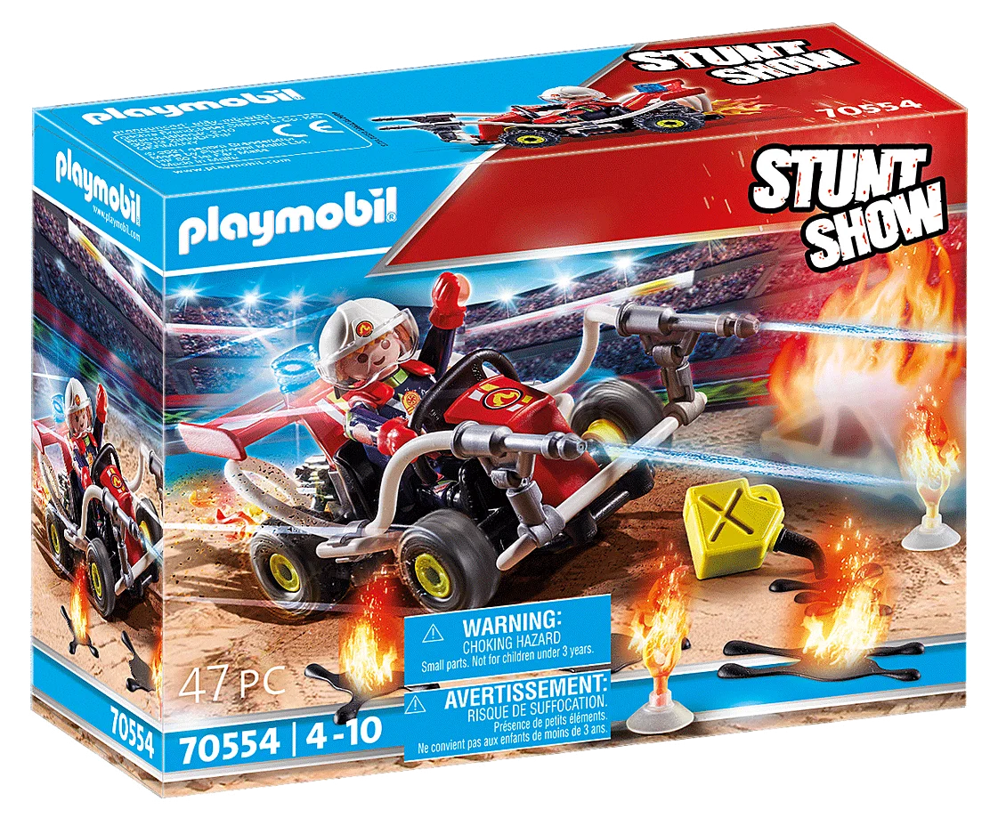 Playmobil ® 70554 Spettacolo Acrobatico: Pompiere Kart, Originale, Clic, Regalo, Bambino, Ragazza, Giocattolo