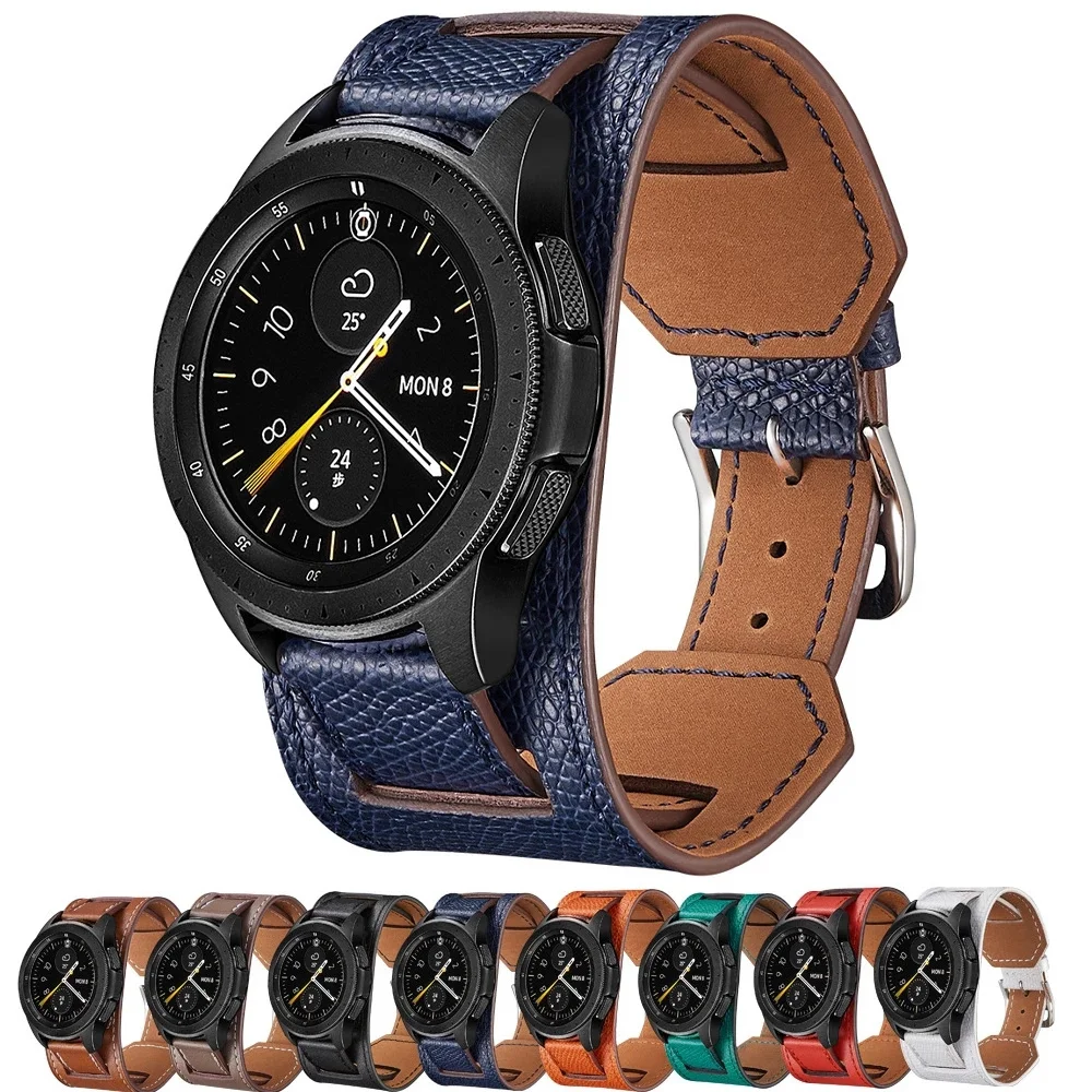 Cinturino 20Mm 22Mm Per Samsung Galaxy Watch 4 3 Classic 46Mm 45Mm Active 2 Band Cuff Cinturino In Pelle Per Cinturino Samsung Gear S3
