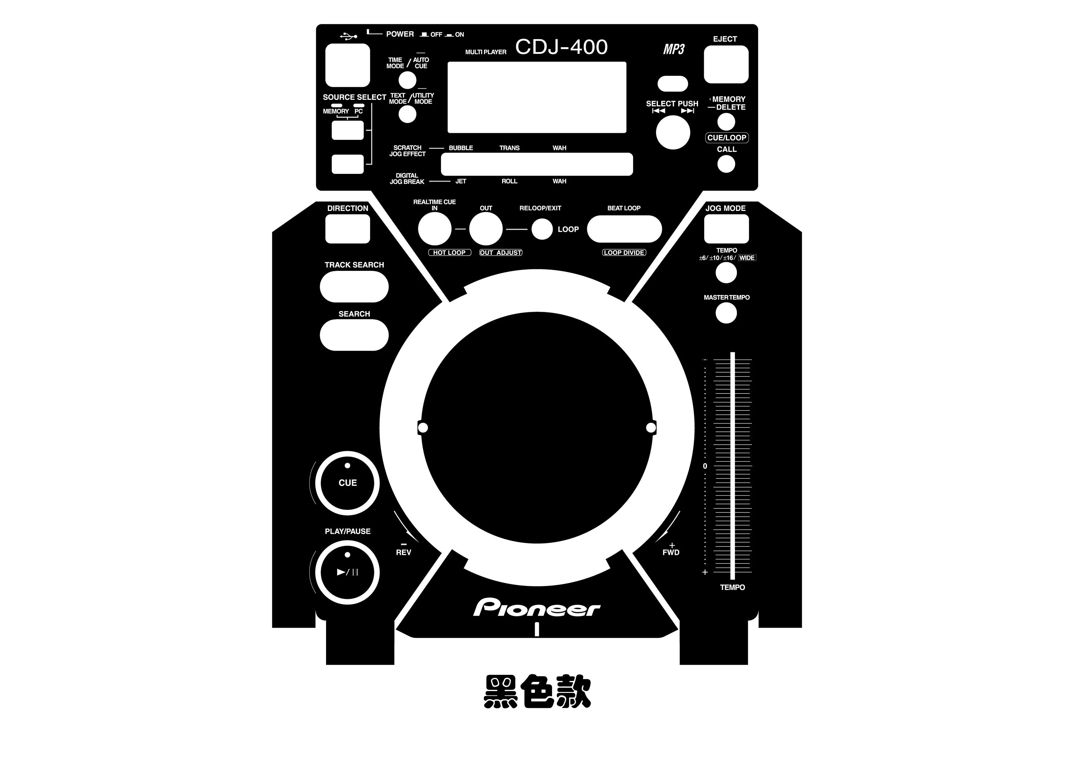 Pellicola Protettiva Pioneer Cdj-400 Disc Lighter Panel Pellicola Colorata Pioneer, Personalizzabile