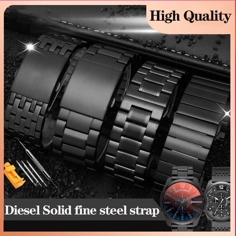 Cinturino Per Orologio In Acciaio Inossidabile Solido Per Quadrante Maschio Diesel Di Grandi Dimensioni Dz7395 Dz7370 Dz4323 Dz4283 Cinturino Per Brac