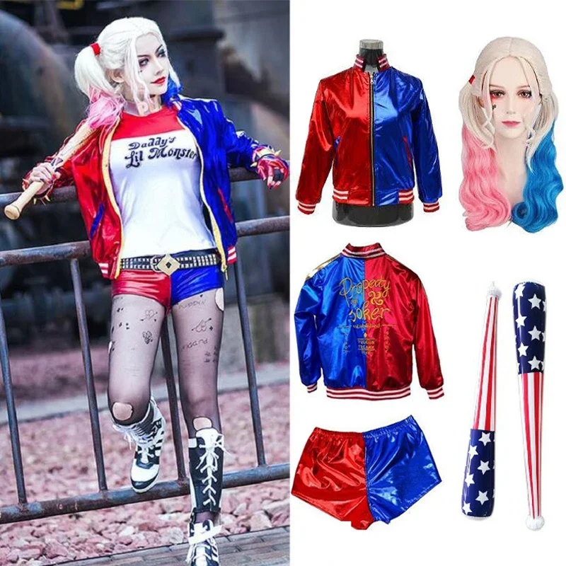Bambino Harley Quinn Costume Cosplay Suicide Squad La Ragazza Del Pagliaccio Harley Quinn T-Shirt Giacca Giacca Pantaloni Costume