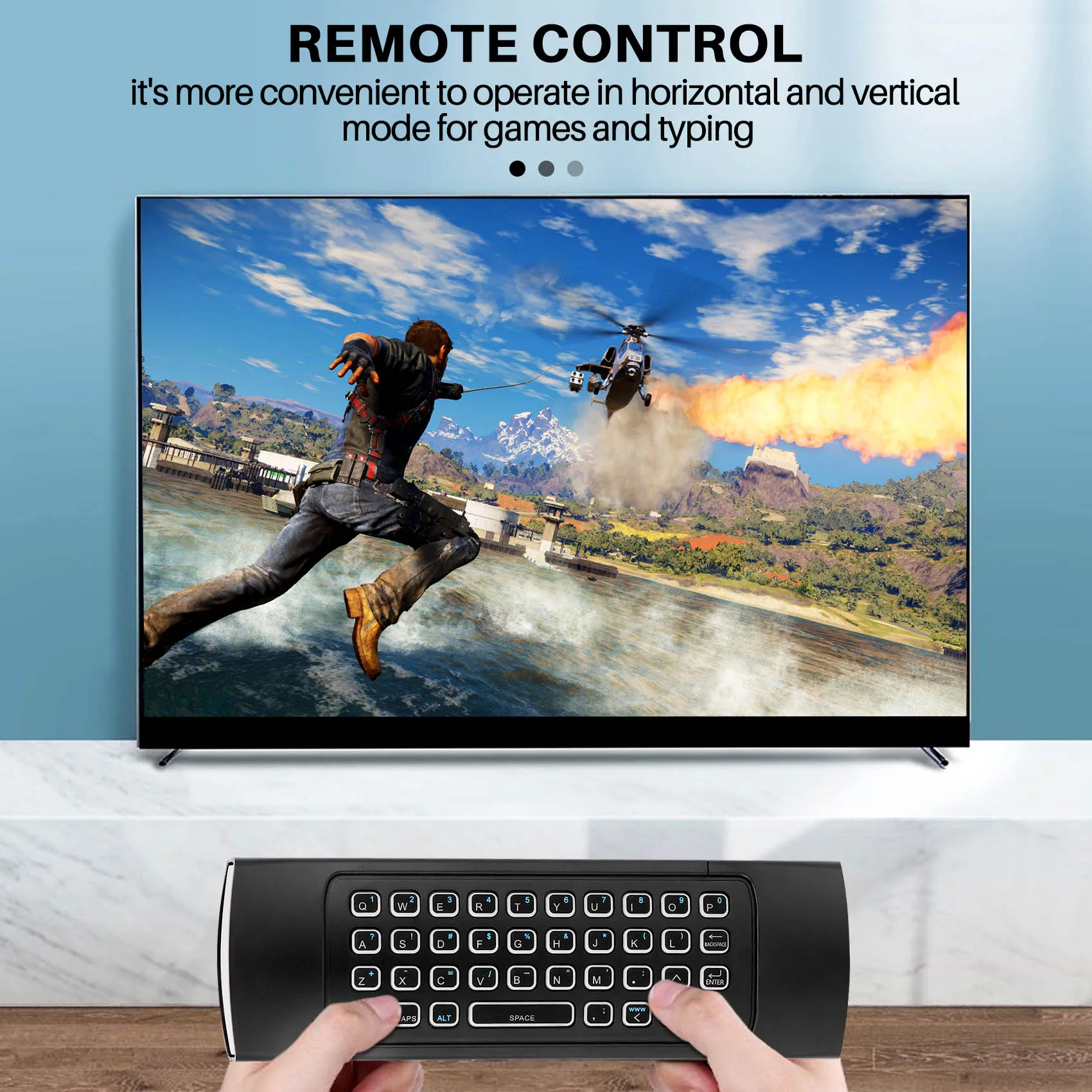Air Mouse Per Android Tv Box, Mini Tastiera Wireless Air Remote Mouse Control Con Rgb Retroilluminato Mx3 Pro Ir Learning