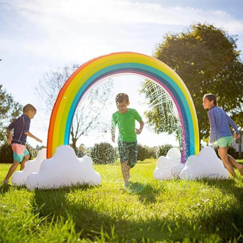 Rainbow Water Spray Toy Hot Summer Children Baby Water Toy Gonfiabile Floating Row Fountain Bridge Outdoor Summer La Wn Play