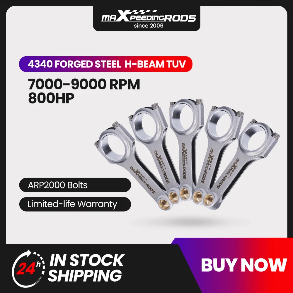 Bielle Per Audi S2 Rs2 2.2L 5Cyl 20V Turbo Con Rod Bielle Arp 2000 Racing Conneting Rods Floating Balanced H Beam 4340 En24