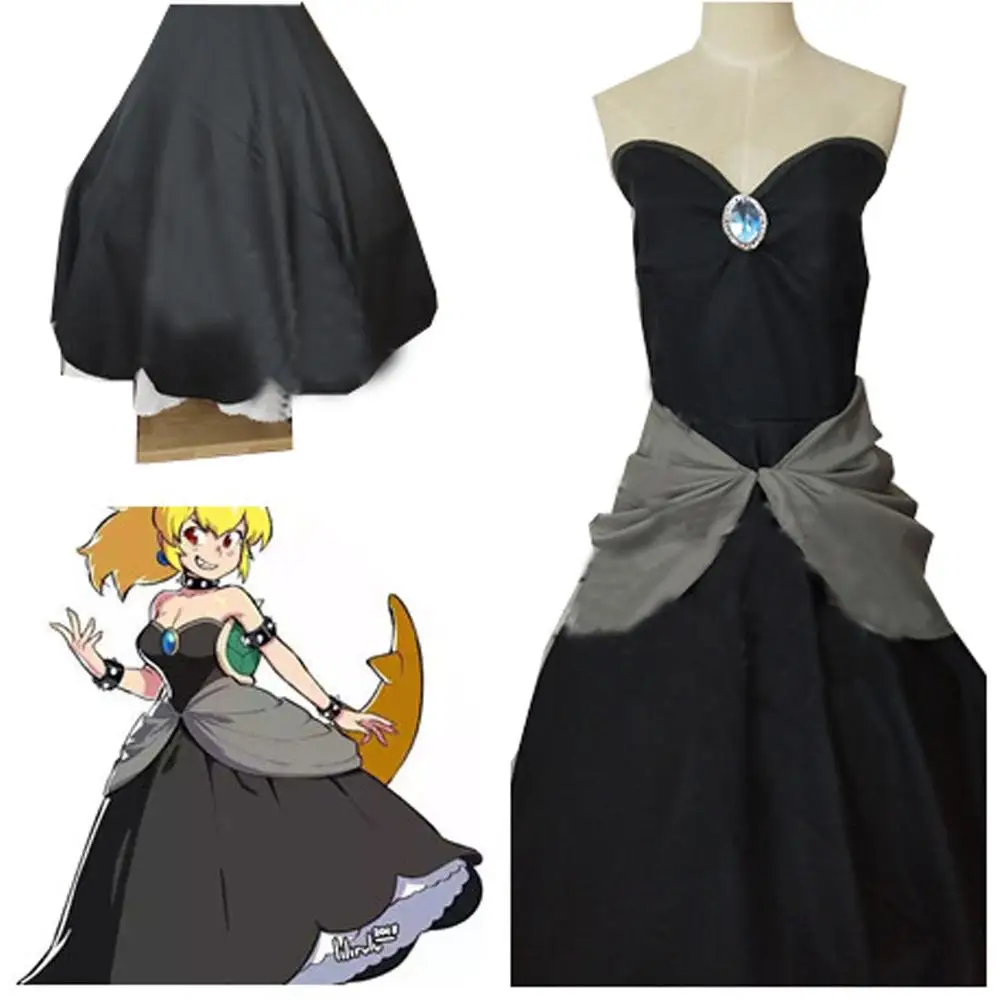 Bowsette Cosplay Dress Scrampa Hime Bowser Koopa Costume Princess Bowser Abiti Natale Halloween Carniva Super Dragon