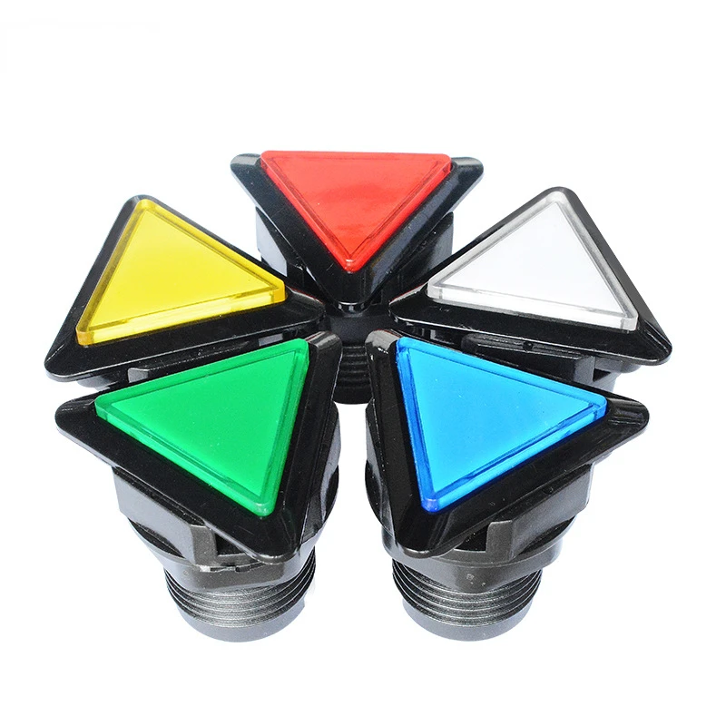 Pulsante Console Arcade 12 V39 * 39*39Mm Pulsante Led Triangolare Con Microinterruttore Cerchio Nero, Utilizzato Per La Macchina Dell'Armadio Bartop