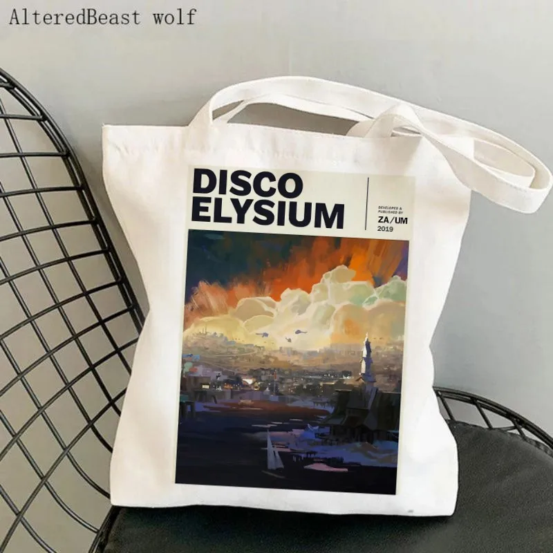 Borsa A Tracolla In Tela Da Donna Disco Elysium Essential Shopping Borsa Personalizzata Harajuku Shopping Handbags Tote For Lover Girls