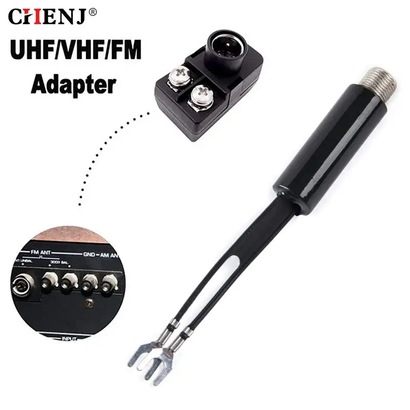 Adattatore Convertitore Trasformatore Uhf/Vhf/Fm Da 75 Ohm A 300 Ohm Con Connettore Tipo F Jack Femmina Per Antenna Via Cavo Tv F Pin