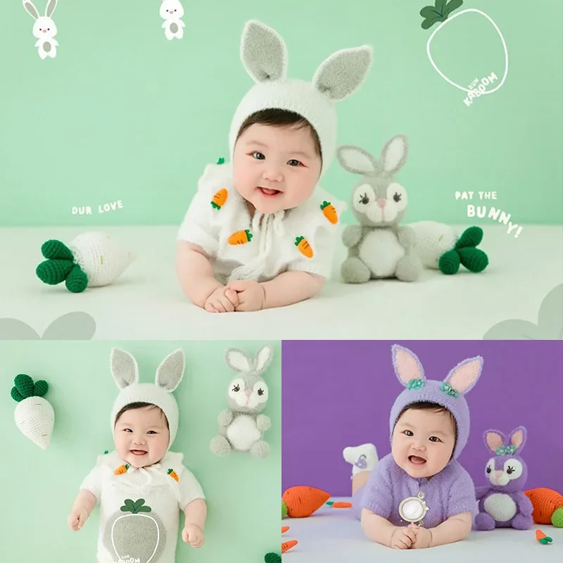 Little Rabbit Abbigliamento Baby Photography Puntelli Studio Fotografico Baby Full Moon Cento Day Photo Clothing Girl Baby Bebe'