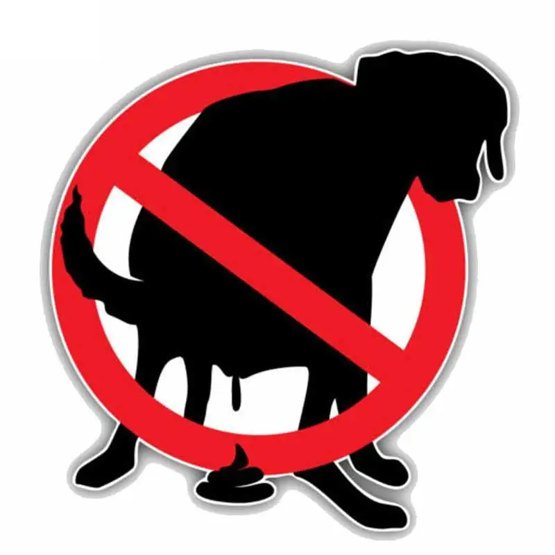 Rulemylife 13Cm X 13Cm Pooping Dog Ban Stop Sign Adesivo Per Auto Colorato In Pvc C1-9071