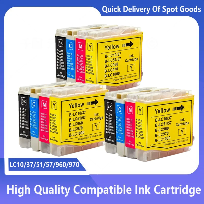 Per Brother Lc10 Lc37 Lc51 Lc57 Lc960 Lc970 Lc1000 Cartuccia Di Inchiostro Compatibile Per Dcp-130C 135C 150C Dcp-330C Mfc-235C/240C/260C