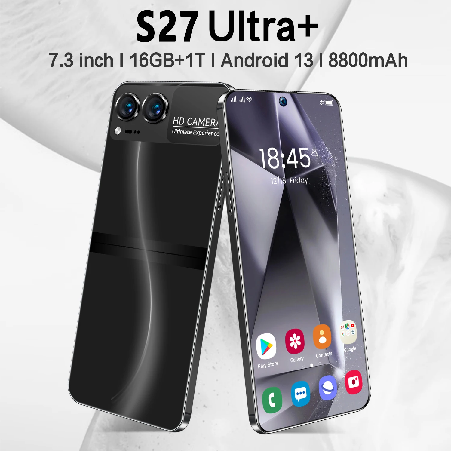 Schermo Globale S27 Ultra + 7.3Hd 16Gb + 1Tb 8800Mah Android13 Celulare Dual Sim Face Sbloccato 5G Tablet Cellulare Originale