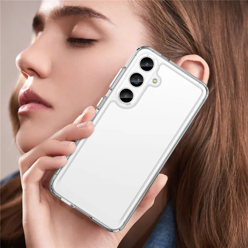 Per Samsung Galaxy S24 Custodia Samsung S24 Plus Cover Tpu Border Acrilico Backplane Custodie Per Samsung S24 Ultra S23 Fe Funda