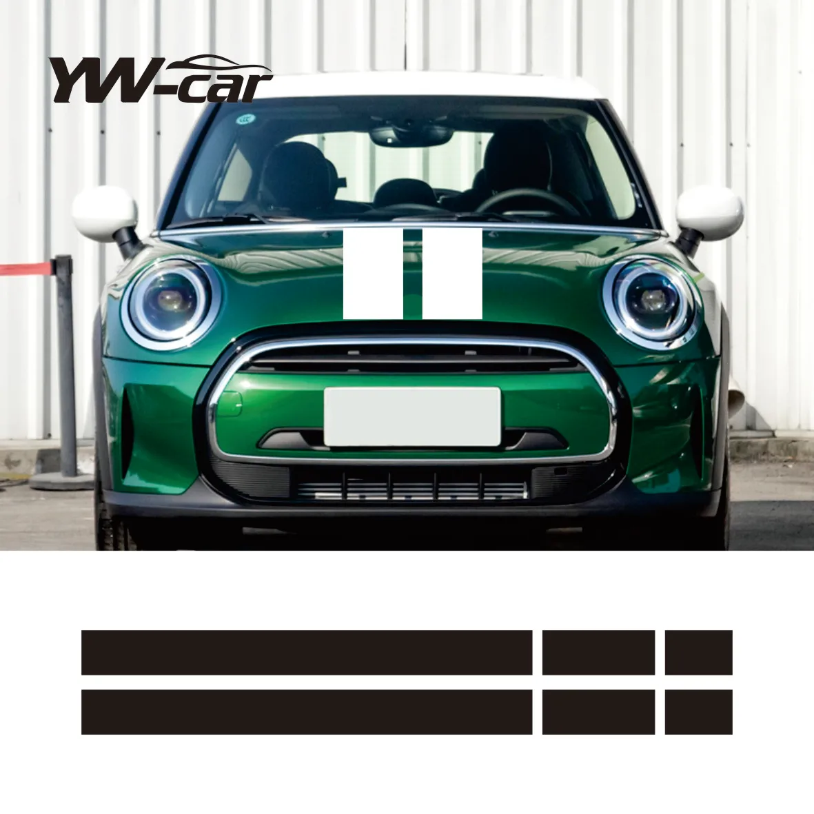 Nero Bianco Rosso Decalcomanie In Vinile Car Bonnet Stripes Hood Sticker Cover Per Mini Cooper R50 R53 R56 R55