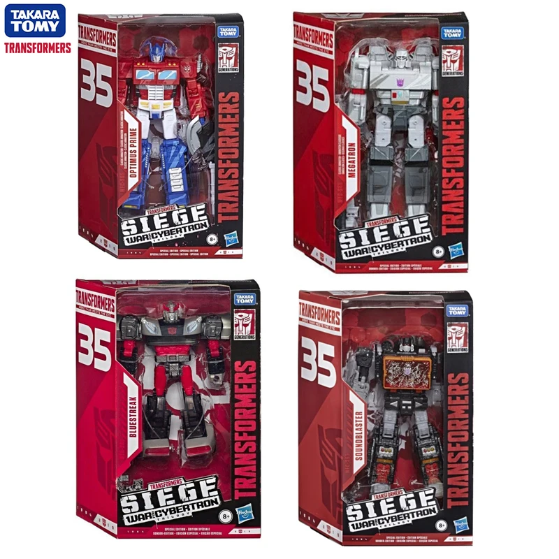 Takara Tomy Transformers 35Th Anniversary Optimus Prime, Megatron, Soundblaster E Bluestreak Figure Da Collezione Model Toys