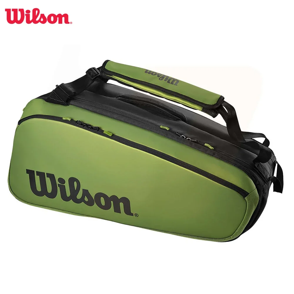 Wilson Blade Super Tour V8 Large Space 9 Pack Borsa Da Tennis Borsa Da Racchetta Per Attrezzatura Professionale Verde Per Racchetta Da Tennis Wr801670