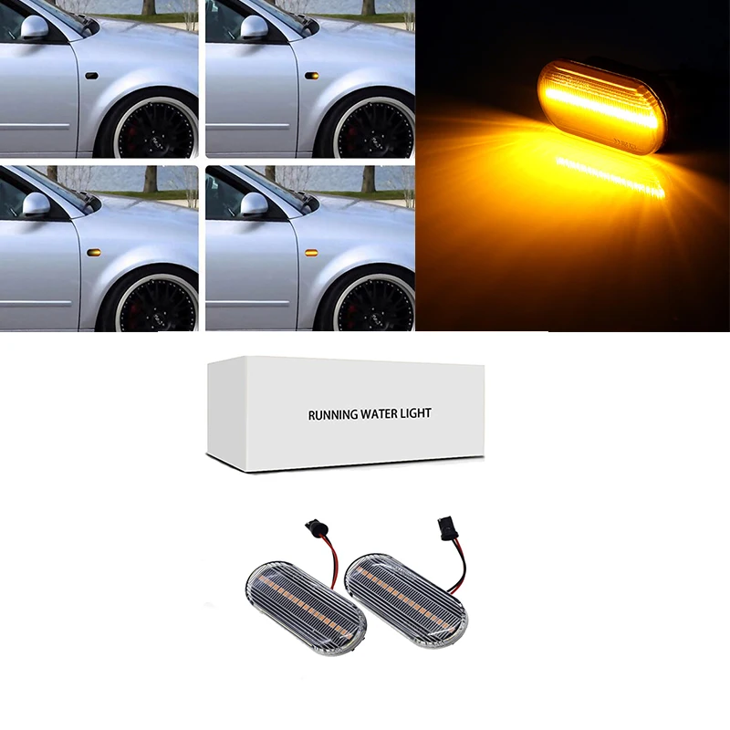 2Pcs Car Led Indicatore Di Direzione Dinamico Luce Laterale Luce Targa Per Vw Golf 34 Mk3 Mk4 Passat 3Bg Polo 6N 9N Bora Vento Accessori