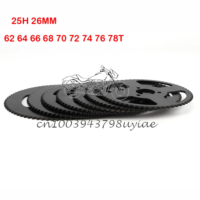 62 64 66 68 70 72 74 76 78T 80T Dente 25H 26Mm Pignone Posteriore Mini Moto Atv Quad Dirt Pit Pocket Bike Chopper 47Cc 49Cc Parti