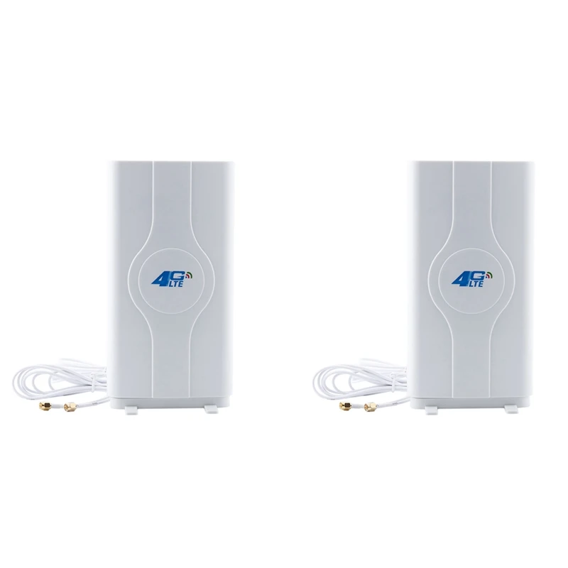 2X 700-2600Mhz 88Dbi 3G 4G Lte Antenna Antenna Mobile Connettore Maschio Booster Mimo Panel Antenna + 2 Metri (2X Sma-Maschio)