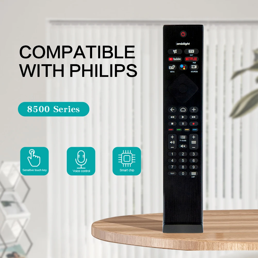 Telecomando Tv Vocale Ambilight Per Philips 50 Pus8506/12 8500 Pus8506 Serie 43 Pus8506 58 Pus8506 Android Tv