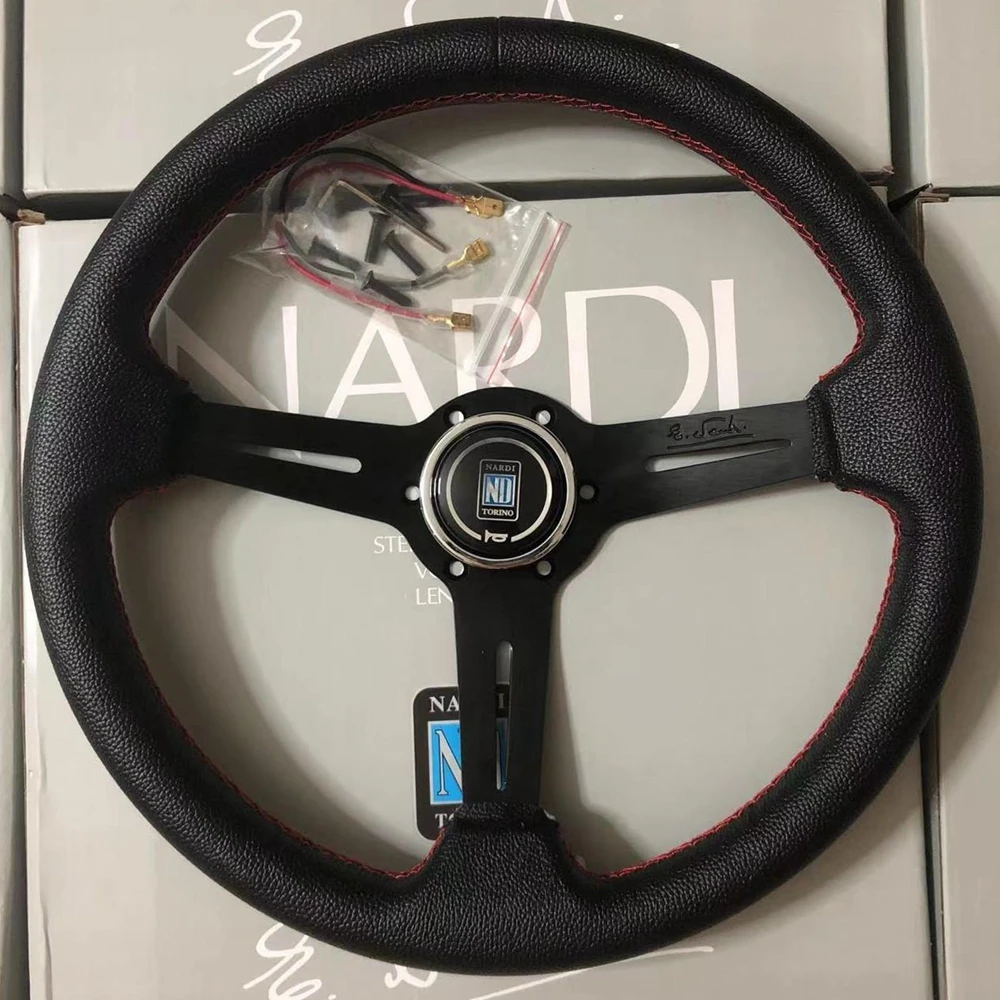 14 Pollici Classic Nardi Volante Auto Rally Racing Pvc Leather Jdm Volante Volantes Per Vw Honda Toyota Bmw Nissan