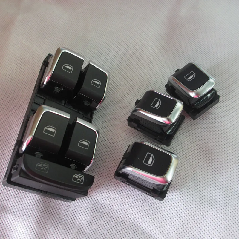 Oem 4 Pcs Chrome Power Door Window Switch Button Per Audi A4 S4 B8 A5 S5 Q5 Rs4 Muslimah