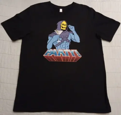 Maglietta Da Uomo Lg Canvas Black Olive Eyes Martini Skeletor Party A Maniche Lunghe O Corte