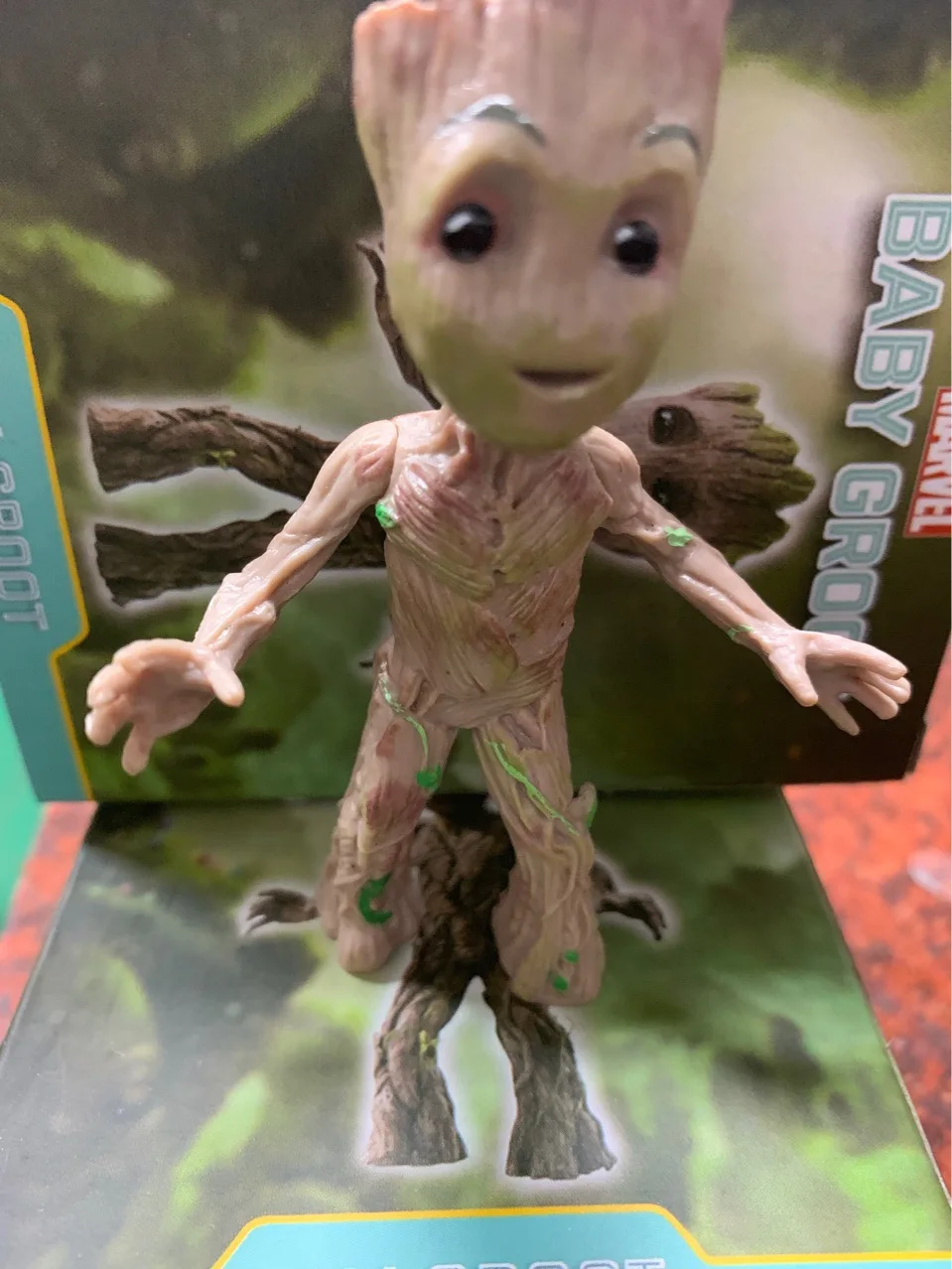 Hot Toys Anime Marvel Guardians Of The Galaxy Groot Cute Baby Tree Man Action Figure Car Decoration Figurine Fans Gifts