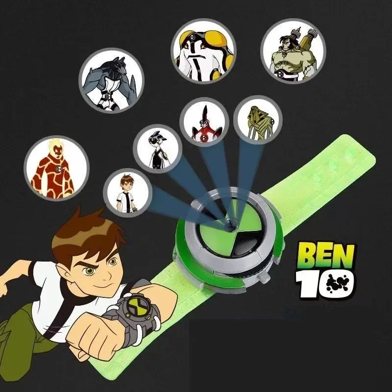 Cartoon 3D Ben 10 Watch Earth Defenders Projection Watch Omnitrix Toy Anime Figures Model Pvc Toys For Boys Regali Di Natale