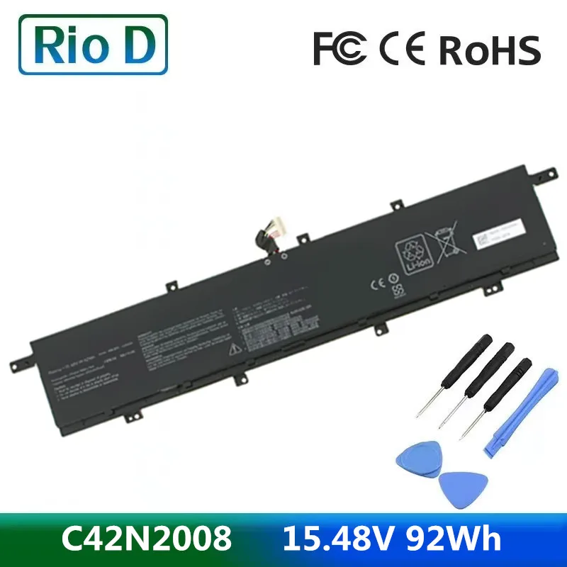 Batteria 15.48V 5810Mah 92Wh C42N2008 Per Asus 0B200-03840000 Zenbook Pro 15 Ux582Lr Pro Duo Ux582Lr Lr-1Bh2 Lr-Xs74T