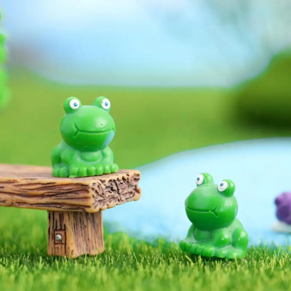 Frog Garden Decor Figurine Di Rana Realistiche Per Fairy Garden Decor Bomboniere Regali Di Compleanno Mini Resina Verde Per Casa Delle Bambole