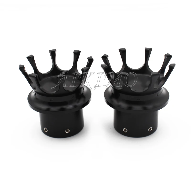 Moto Alluminio Nero Corona Stile Assale Anteriore Cap Dado Per Harley Touring Electra Glide Softail Dyna Strada Sportster