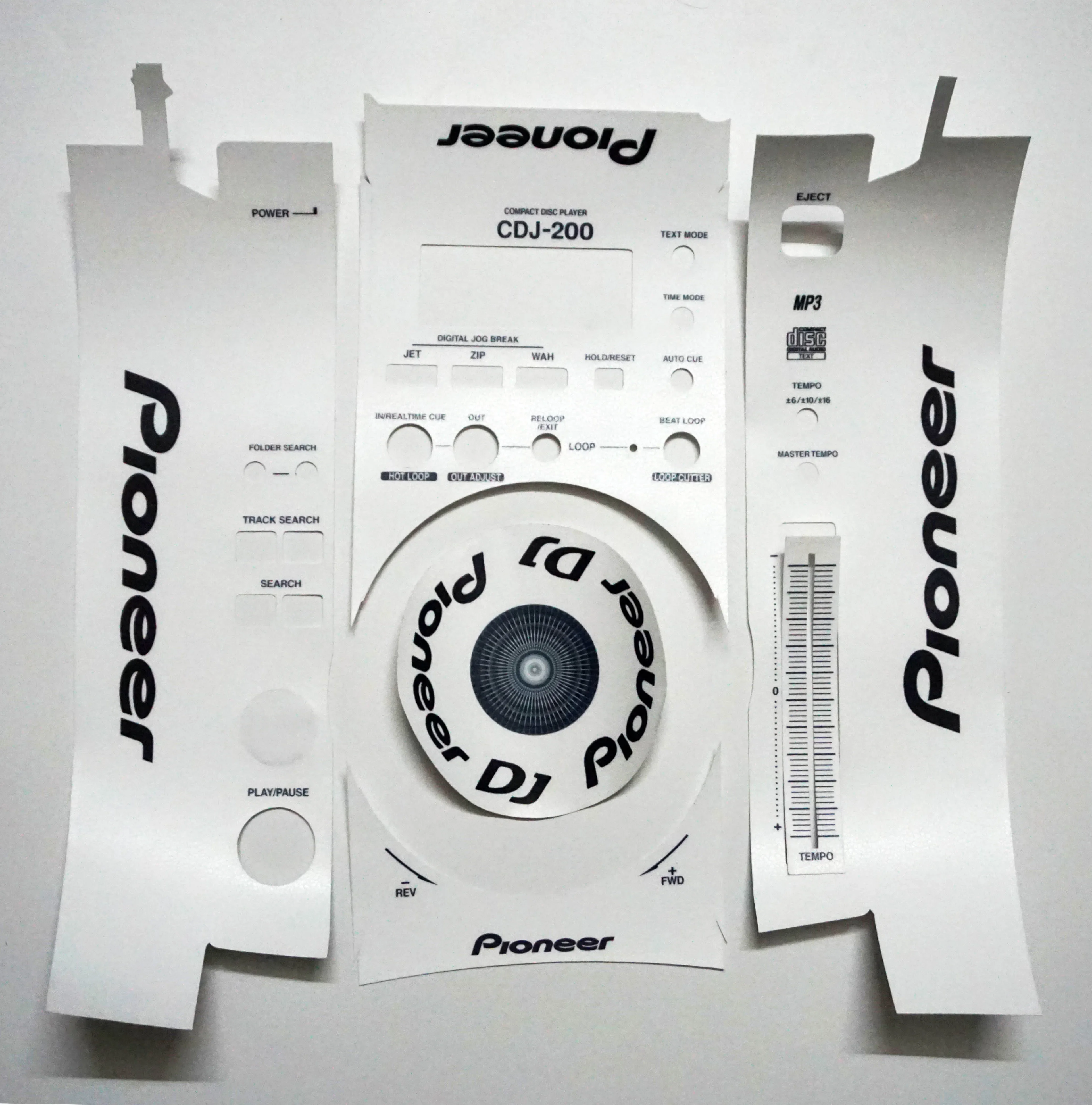 Pioneer Cdj-200 Skin Disc Maker Shell Mask