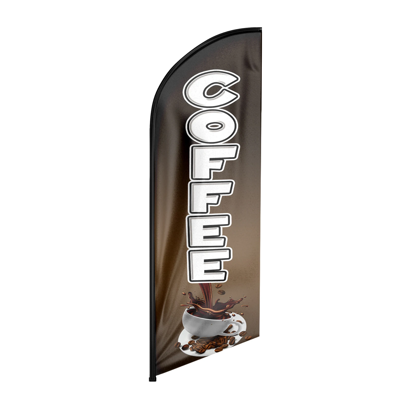 Fsflag 1 Pz 8Ft Coffee3 Feather Flag Con Pole Kit E Ground Spike Swooper Banner Decorazioni (Senza Palo)