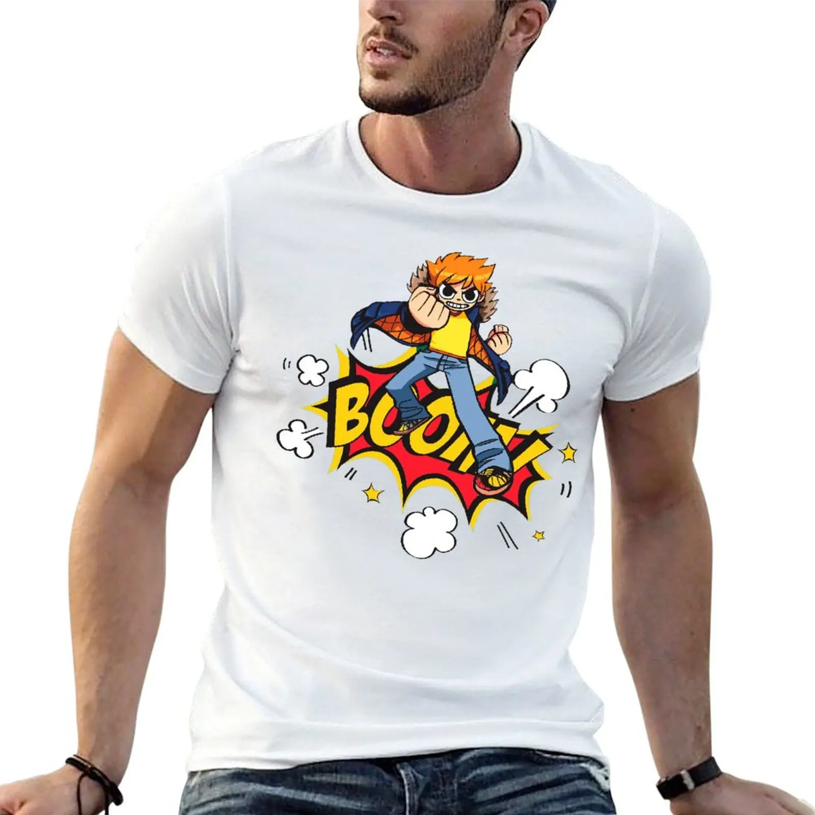 Scott Pilgrim Boom (Scott Pilgrim Vs Th T-Shirt Harajuku Movement Tshirt Novità Fitness Funny Vintag Taglia Usa