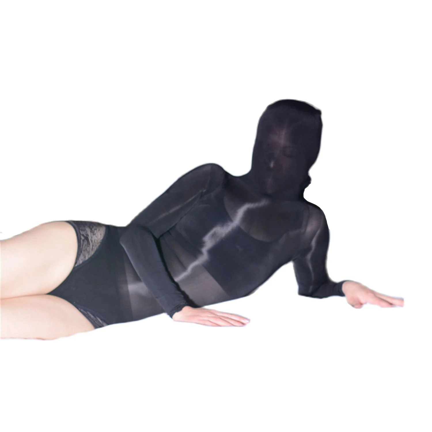 Collant Soffocamento Collant Maschera Collant Donna Gamba Sexy Collant Generale Con Maschera Costume Da Bagno Collant Bikini Bondage