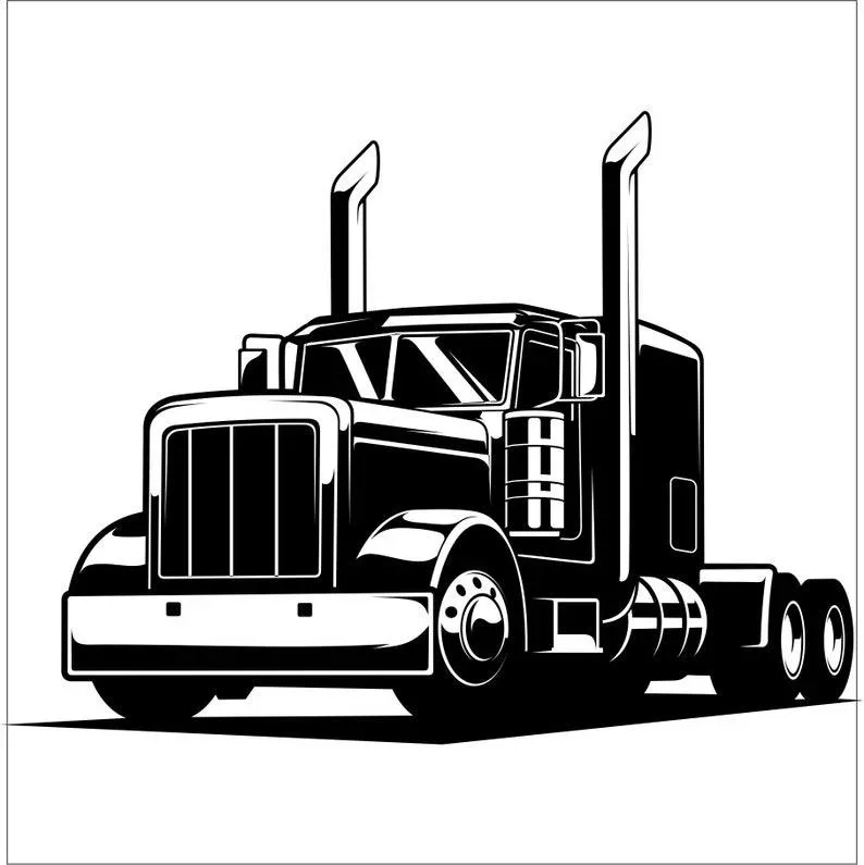 Per Semi Truck Duel Big Rig Tractor Trailer Cab Ralla Wheel Drive Freight Sticker Decalcomanie
