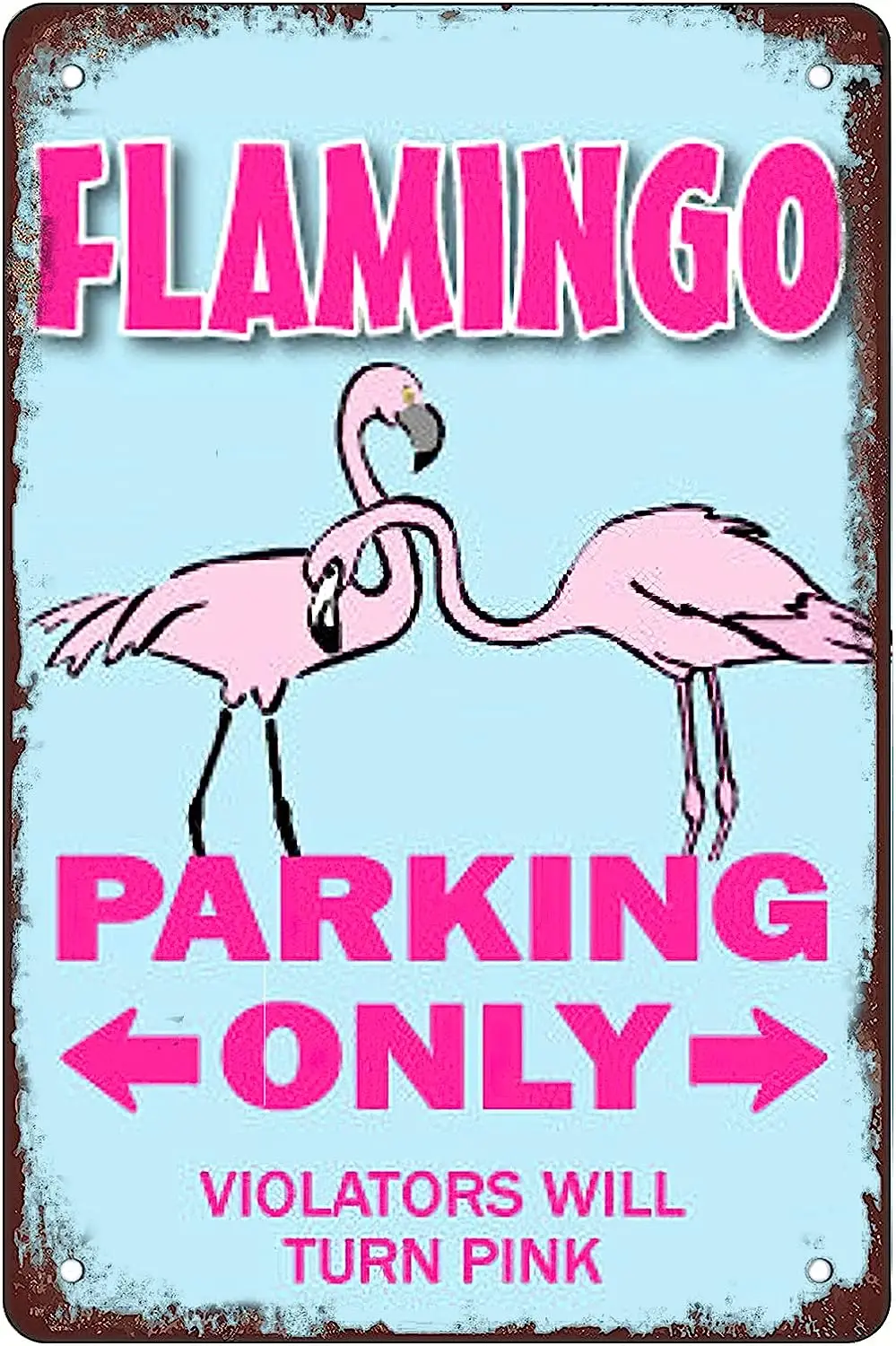 Retro Funny Metal Sign Sheet Signs Targa In Latta, Pink Flamingo Novità Sign Parking Lover Animal ,Outdoor Home Wall