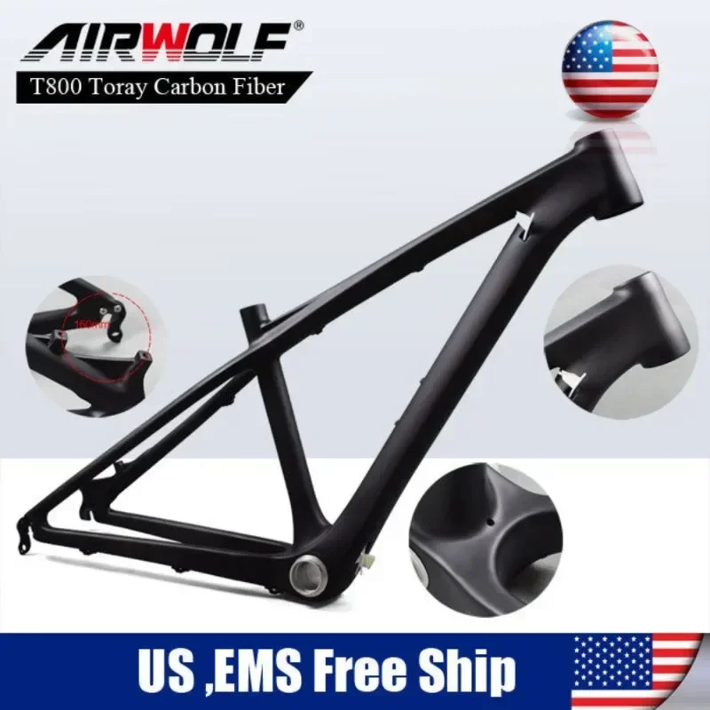 Airwolf T800 Telaio Bici In Carbonio Mtb 26 Mountain Bike Hardtail Frames 135*9Mm Sgancio Rapido 26Er * 2.0 Pollici Mtb Bicicletta Frameset