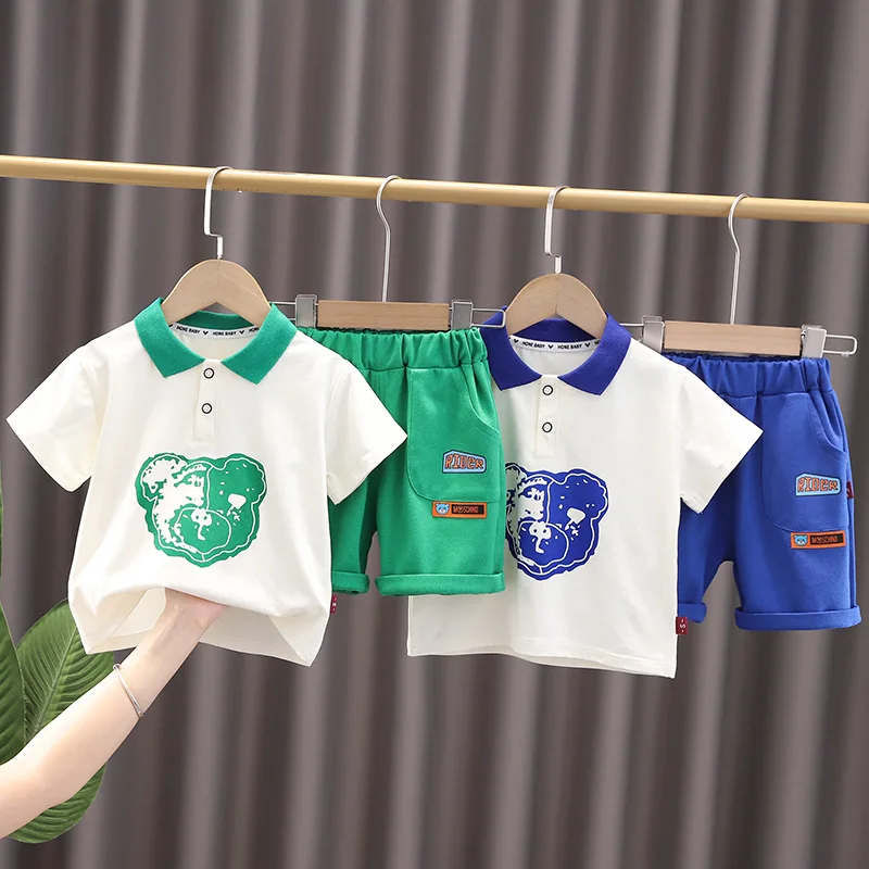 Boys Summer Clothing Sets 0 1 2 3 Years Baby Toddler Casual Polo T-Shirts Shorts 2Pcs Tracksuits For Newborn Bebe Infant Outfits