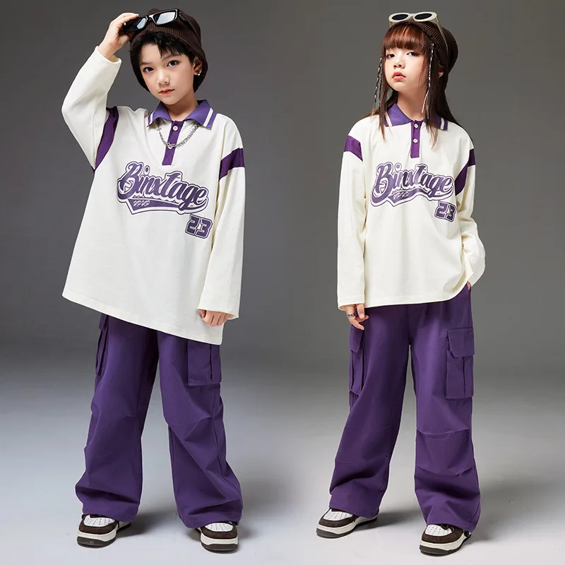 Bambini Ragazzi Ragazze Allentate Casual Polo Cargo Pant Set Teen Streetwear Sport Felpe Pantaloni Tute Abbigliamento Per Bambini